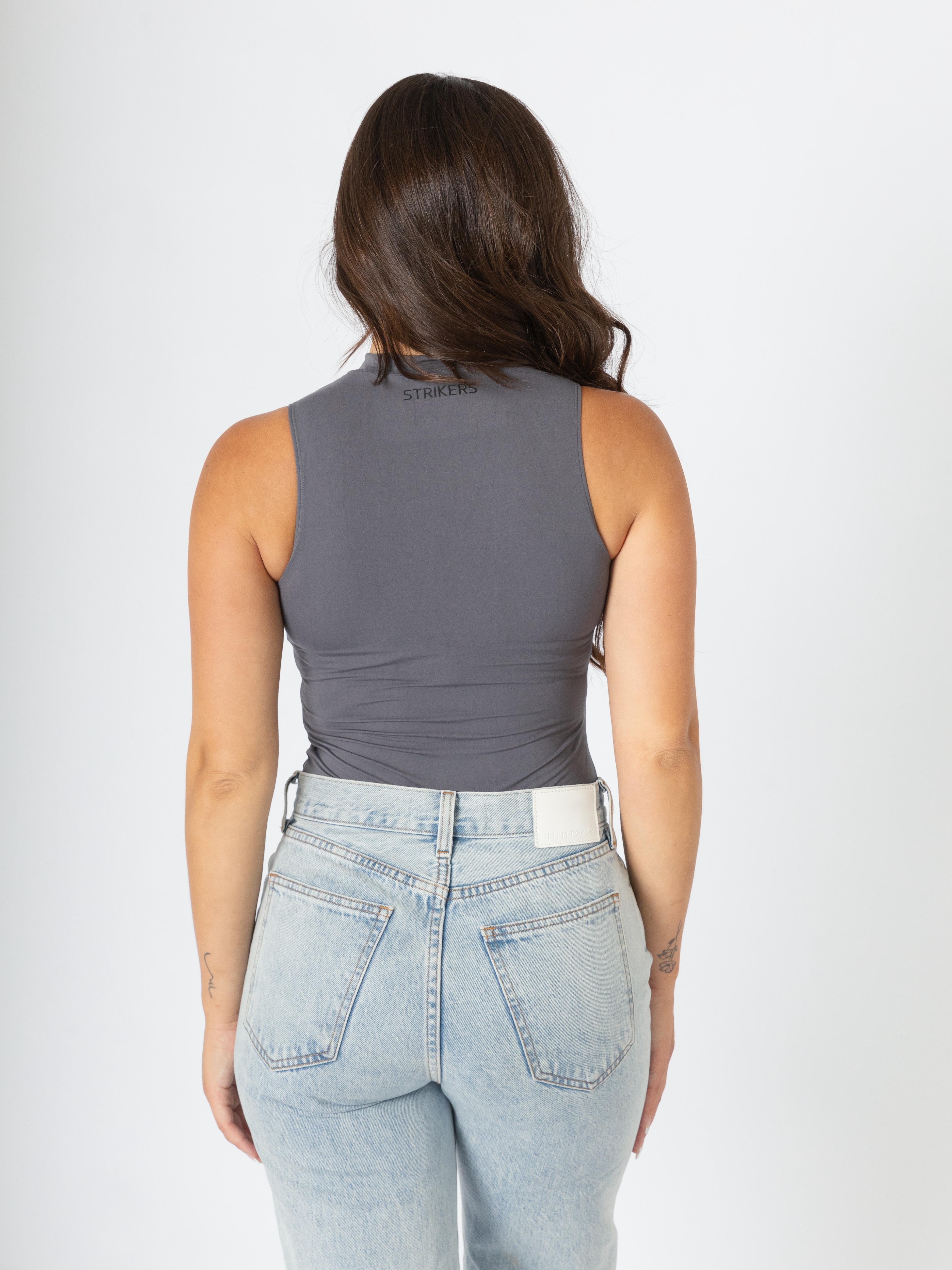 Everyday Open Breast Bodysuit Grey