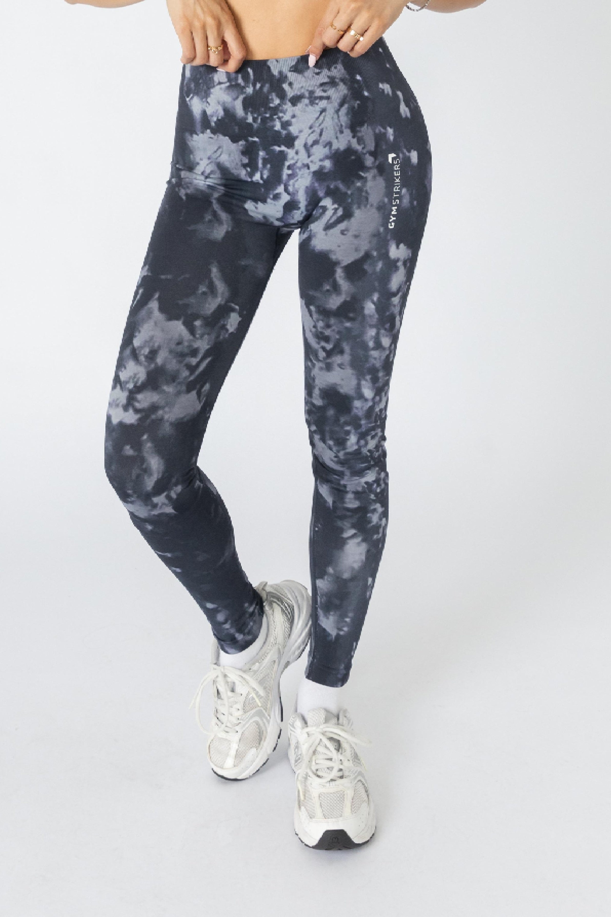 Tie-Dye Seamless Leggings Dark Grey
