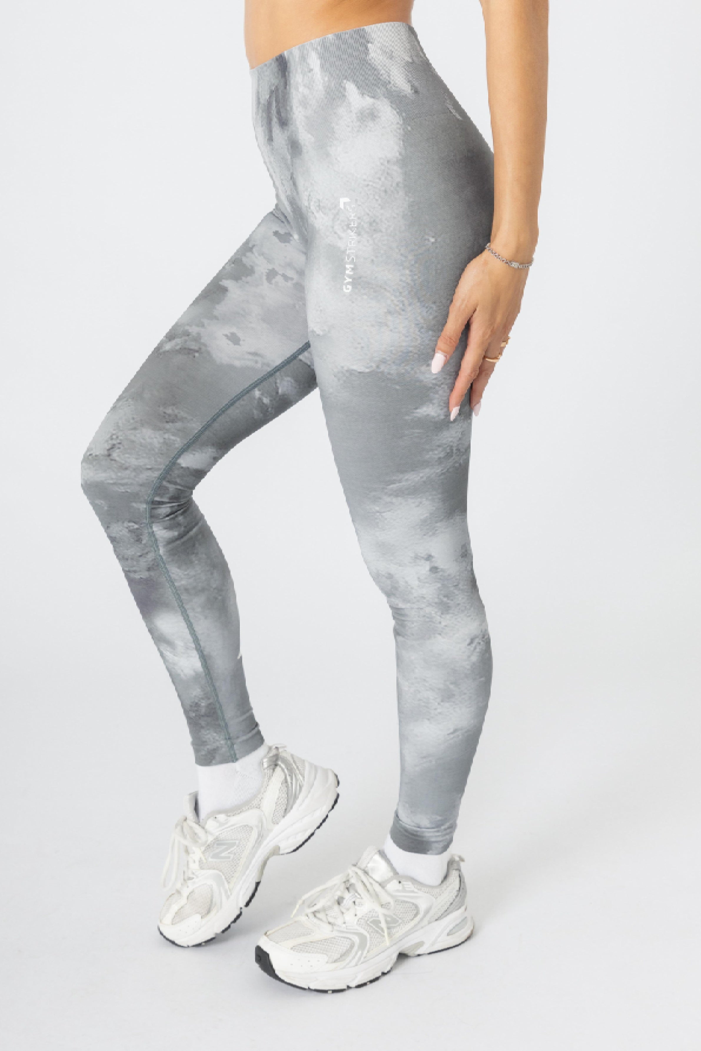Tie-Dye Seamless Leggings Light Grey