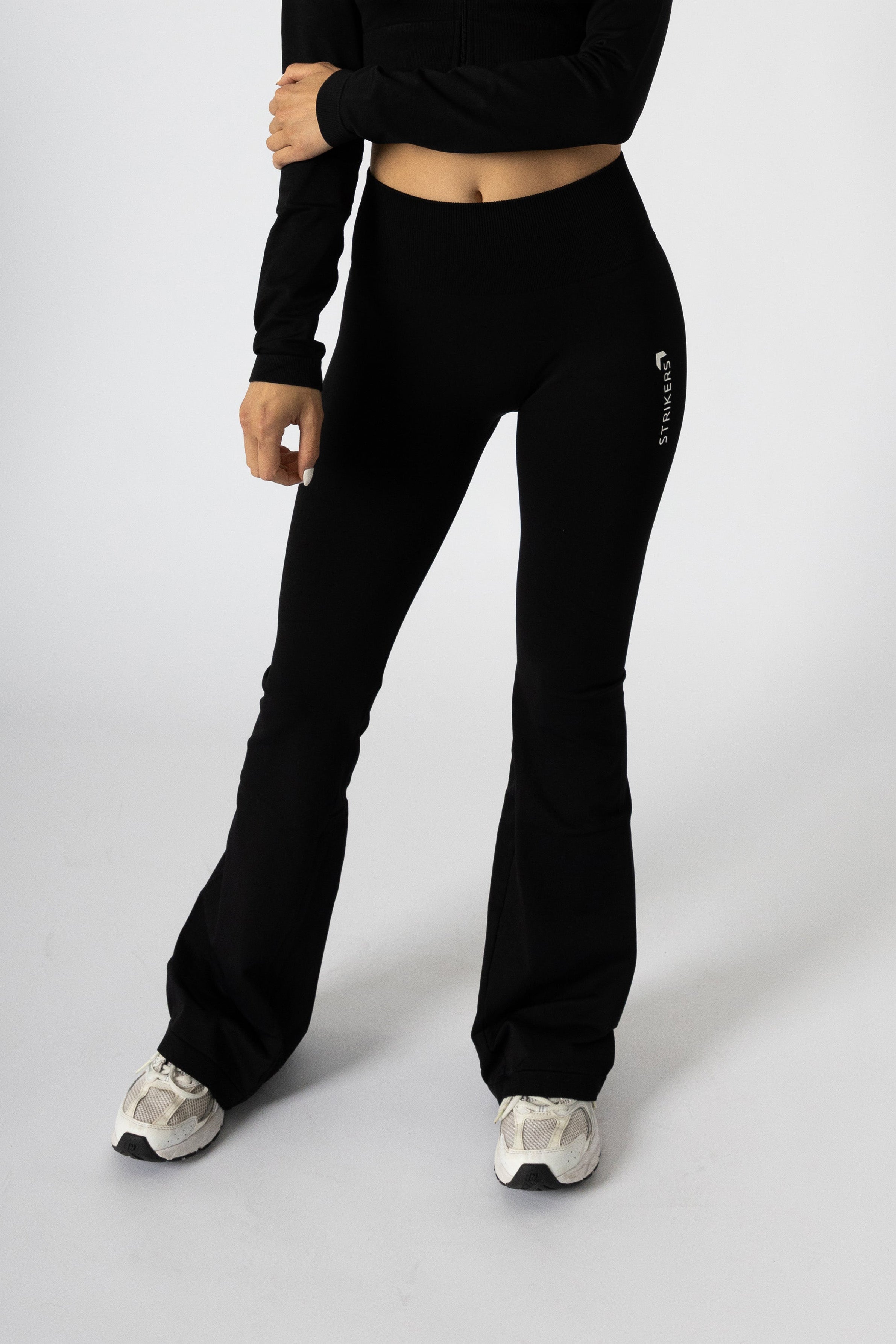 Split Flared Seamless Leggings Black