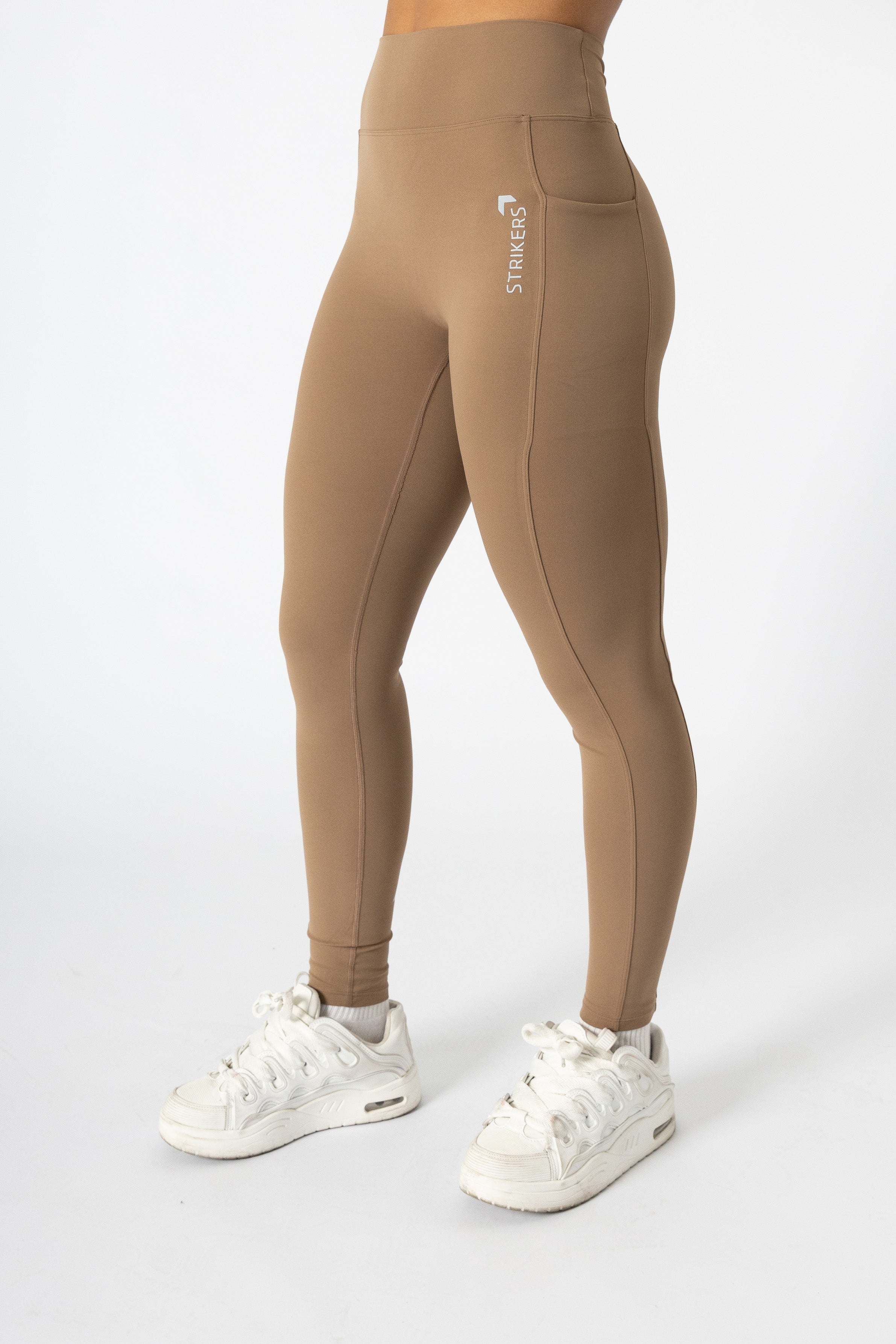Soft Contrast-Trim Leggings Caramel