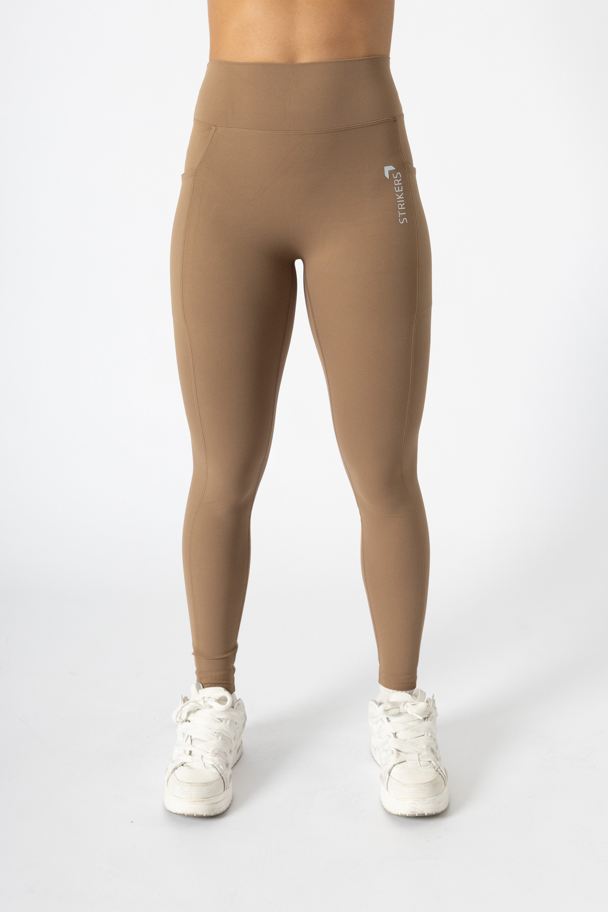 Soft Contrast-Trim Leggings Caramel