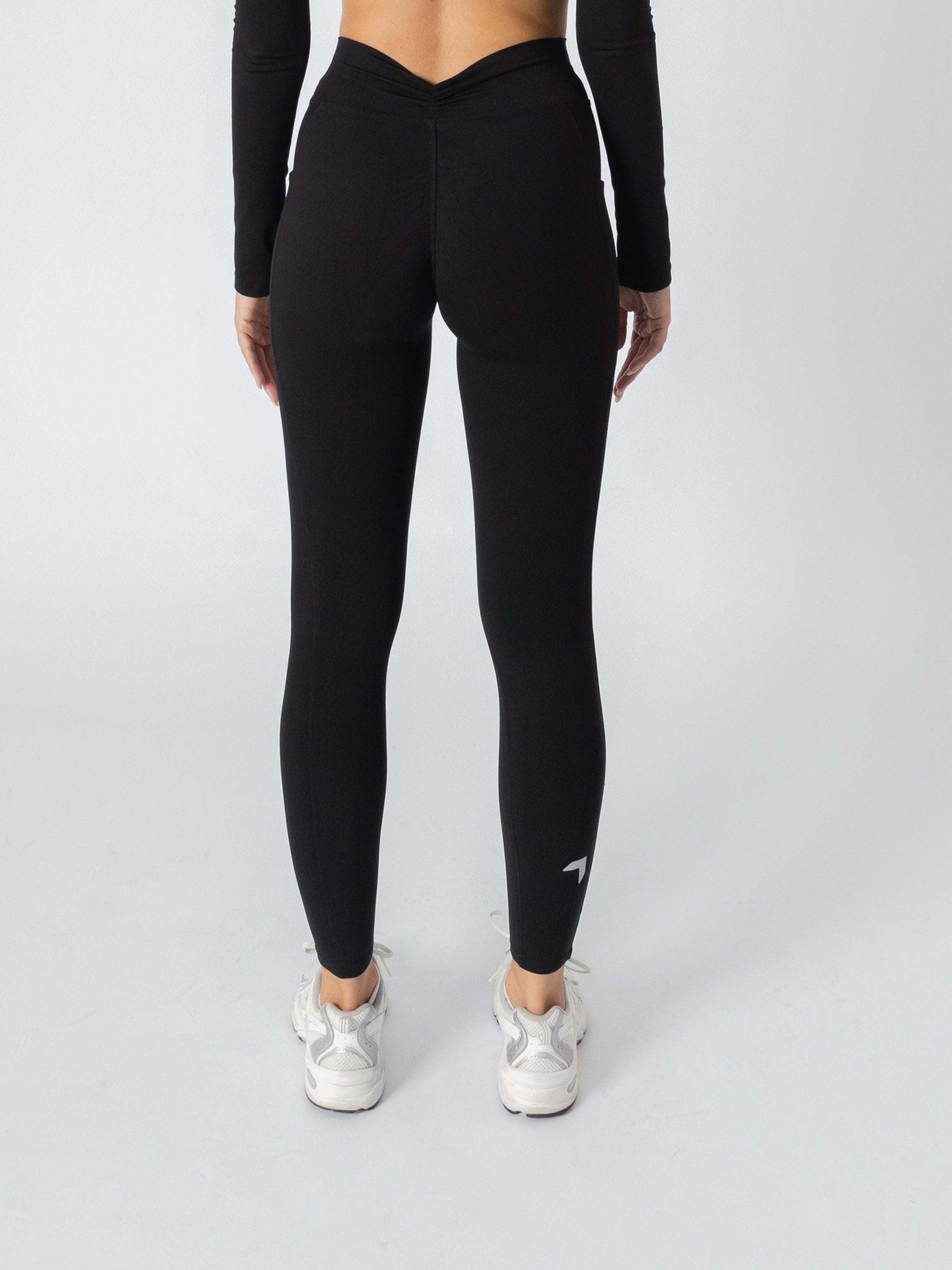 Soft Contrast-Trim Leggings Black