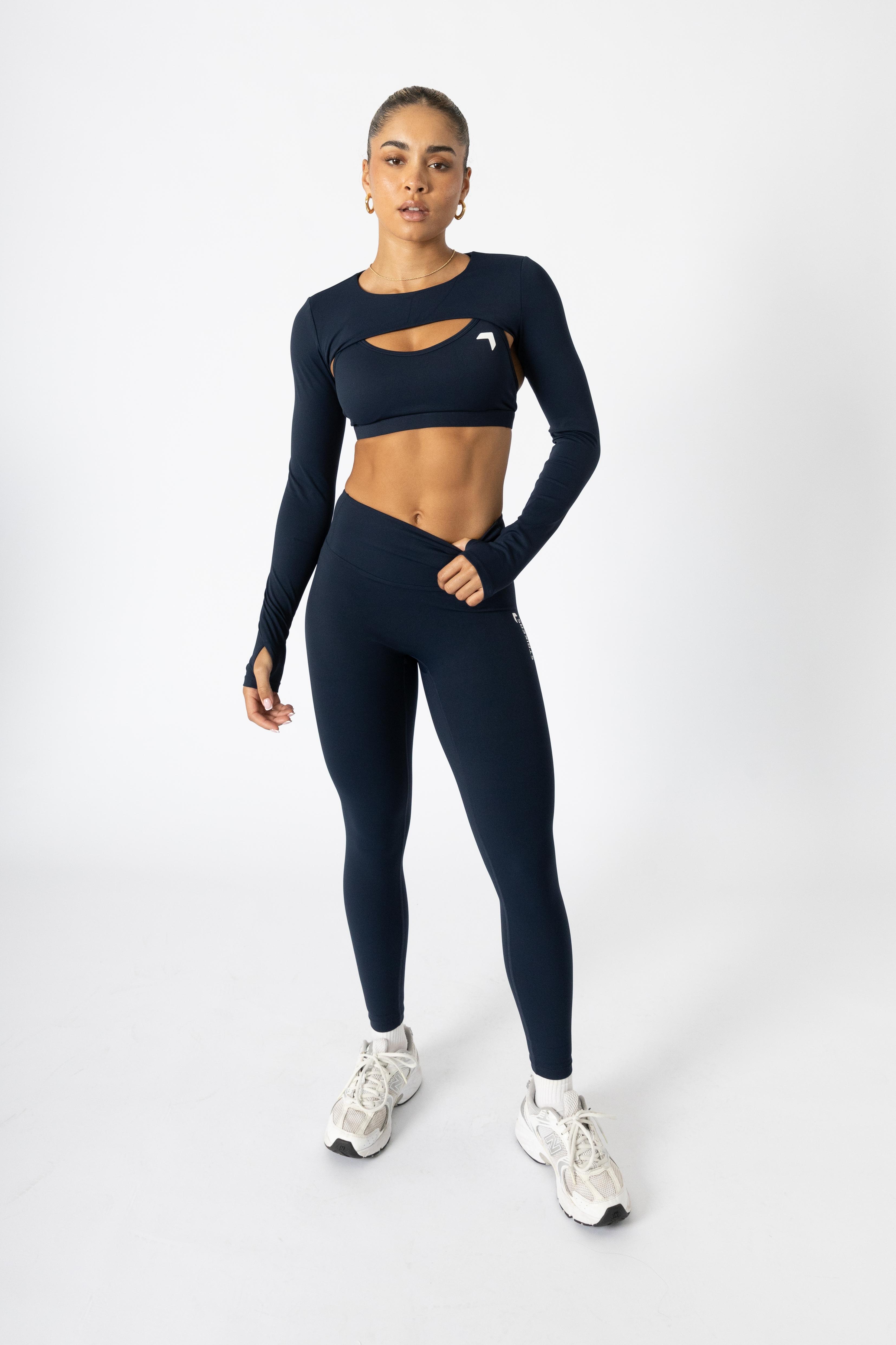 Soft Active Sports Bra + Shrug Navy
