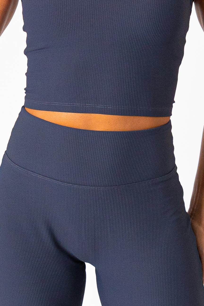 Aura Flair Open-back Crop Top Navy