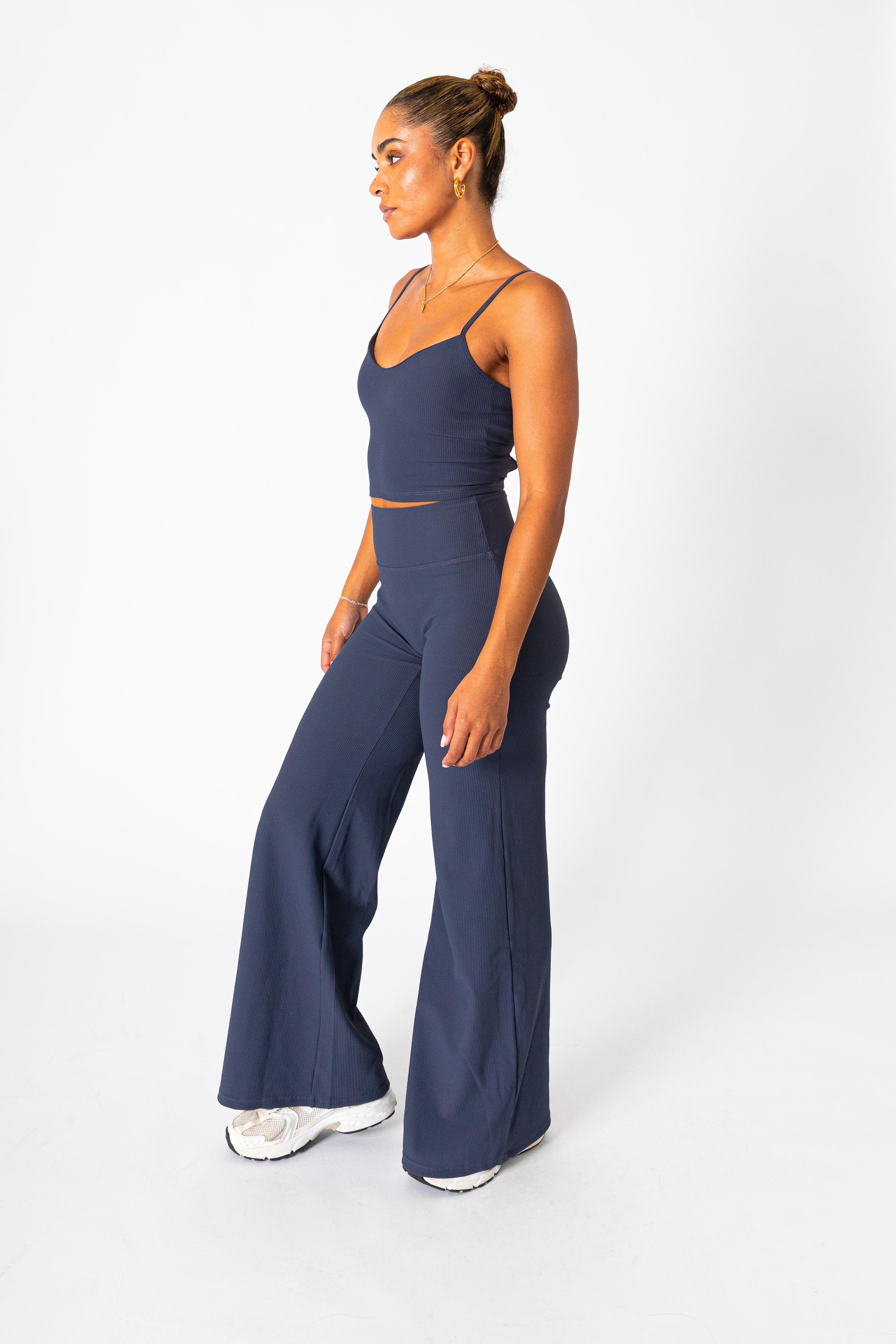 Aura Flair High Waist Pants Navy