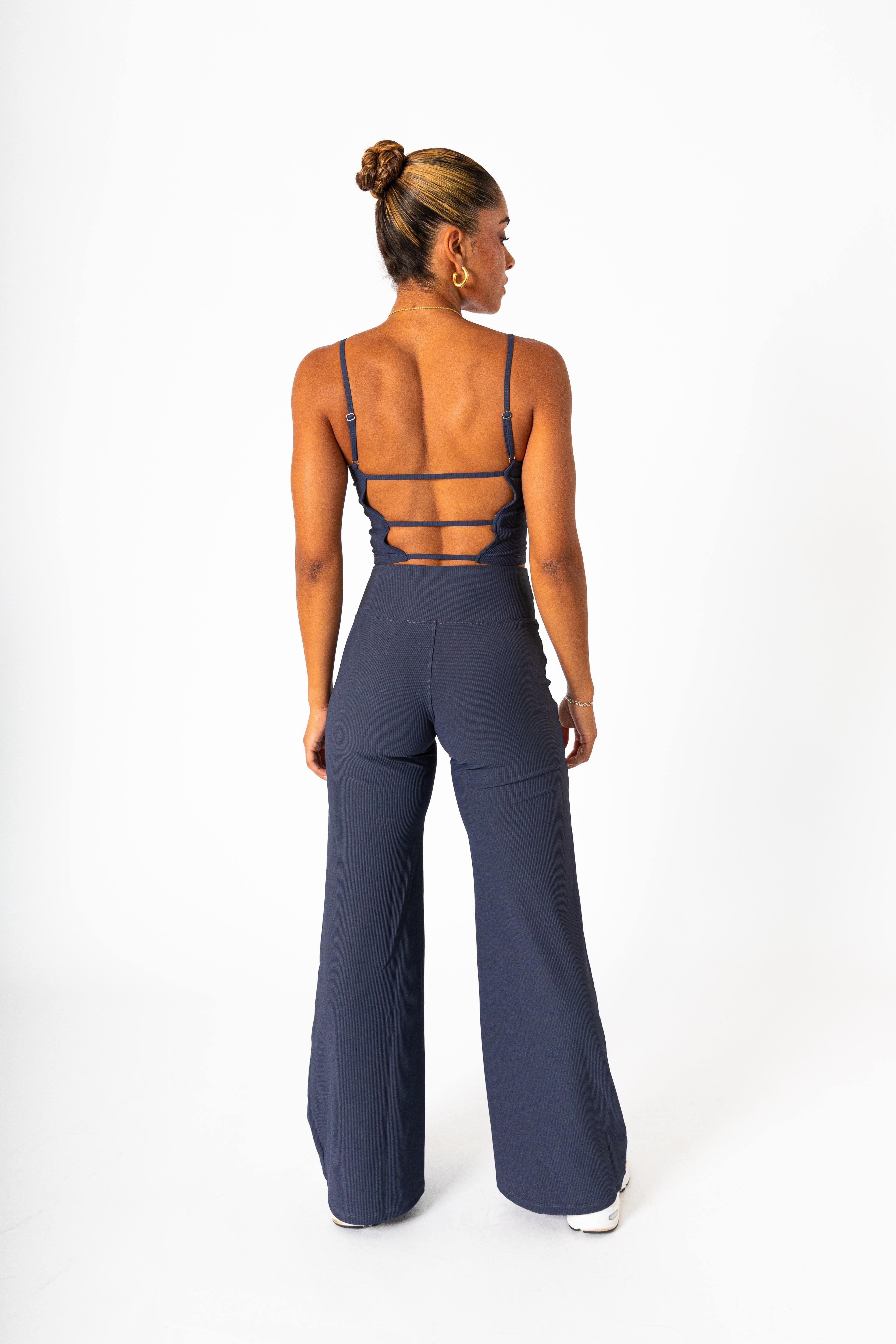 Aura Flair High Waist Pants Navy
