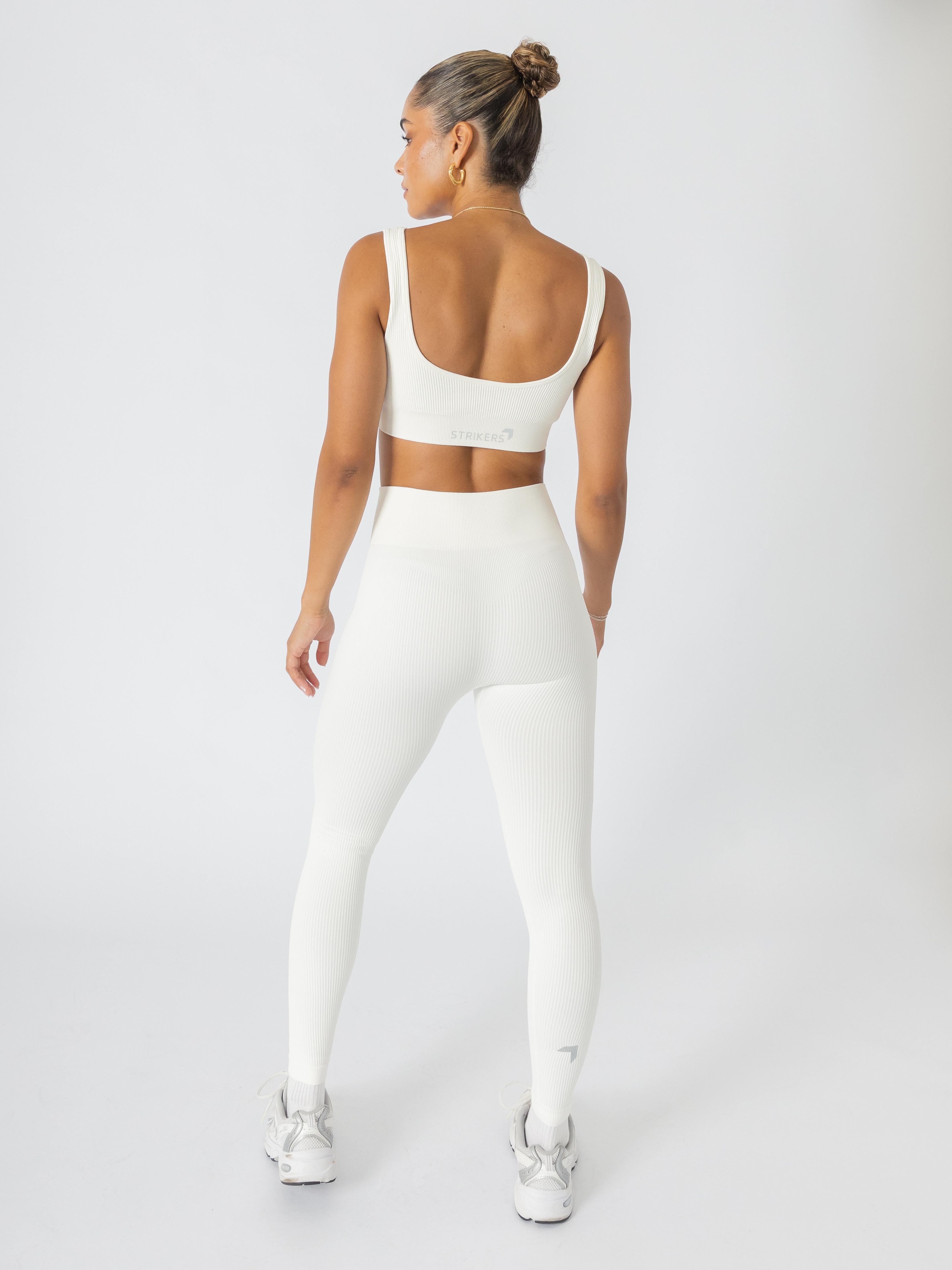 Energy Ribbed Sports Bra Off White