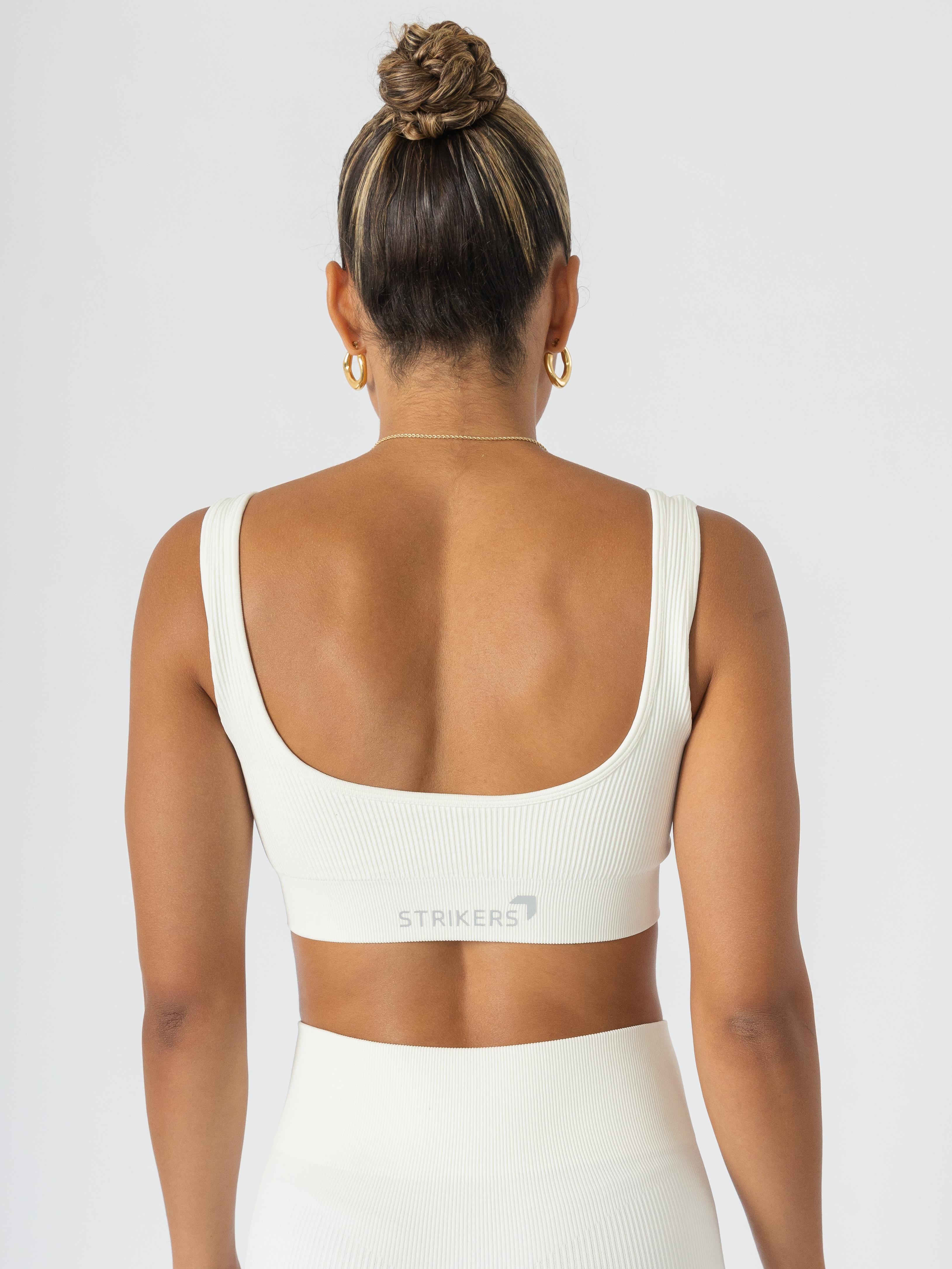 Energy Ribbed Sports Bra Off White