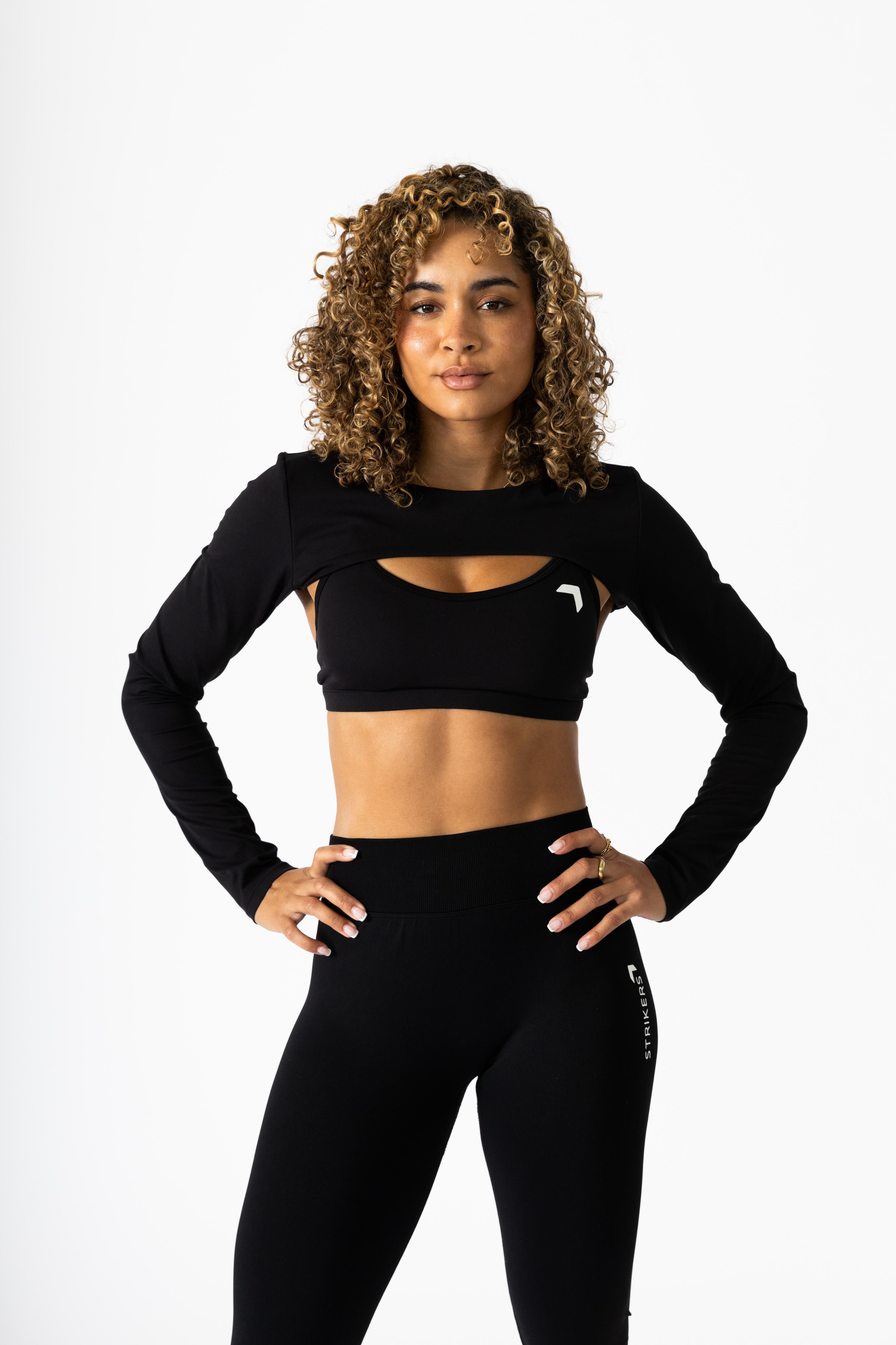 Soft Active Sports Bra + Shrug Black