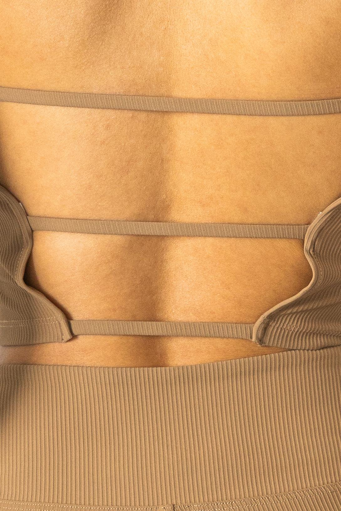 Aura Flair Open-back Crop Top Creme