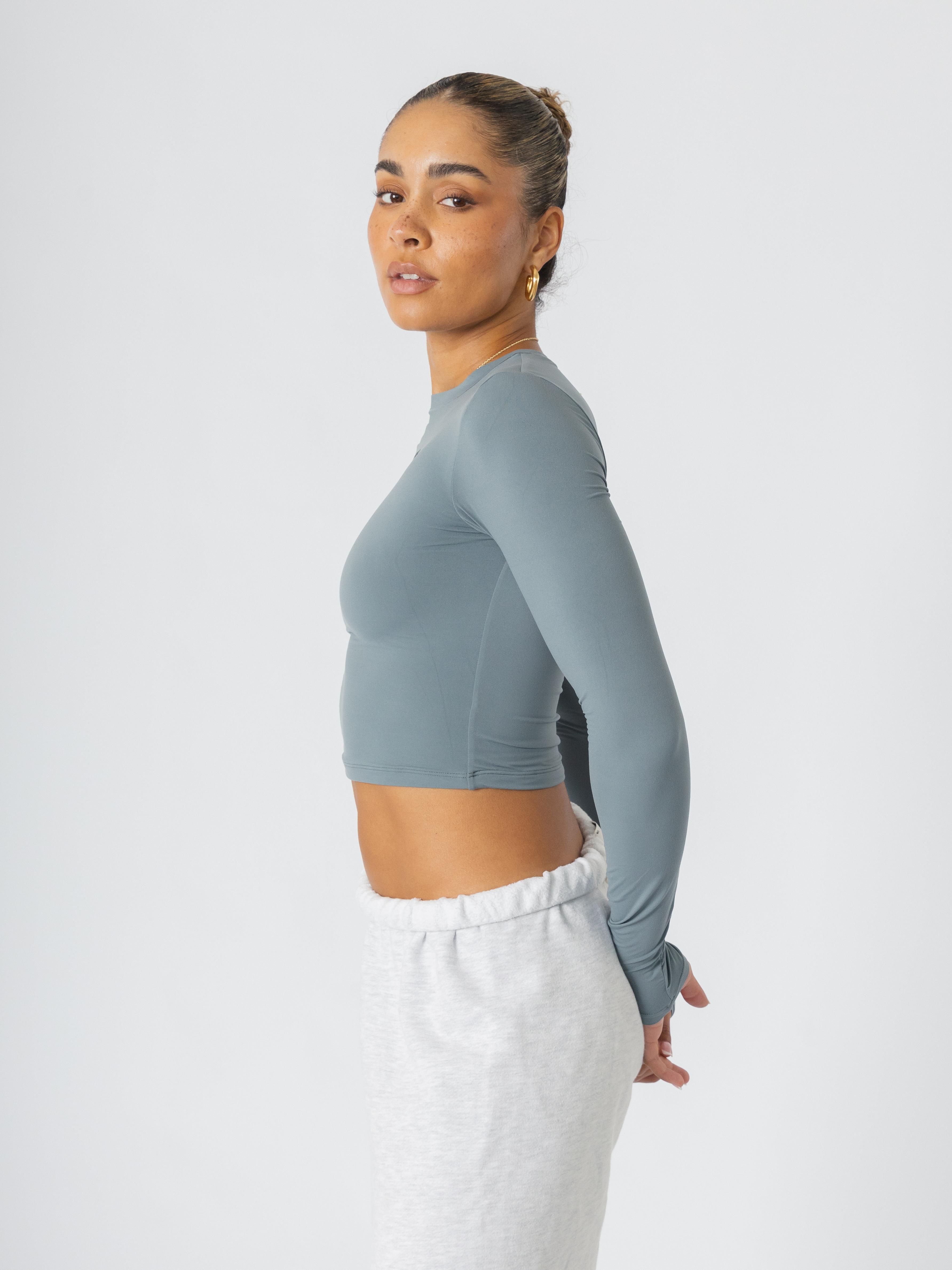 Essential Tight Long Sleeve Shirt Grey