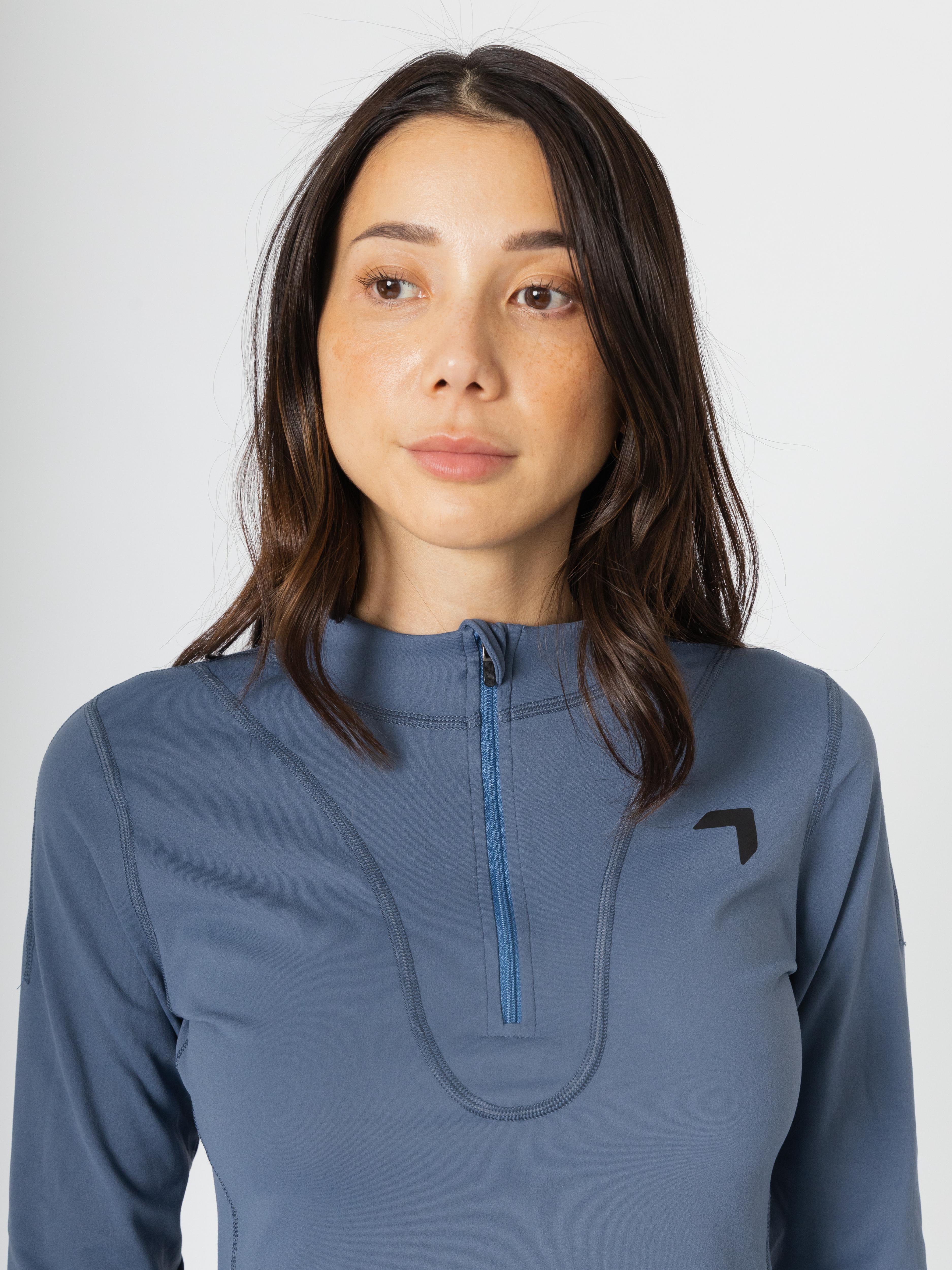 Long Sleeve Henley Shirt Blue Gray