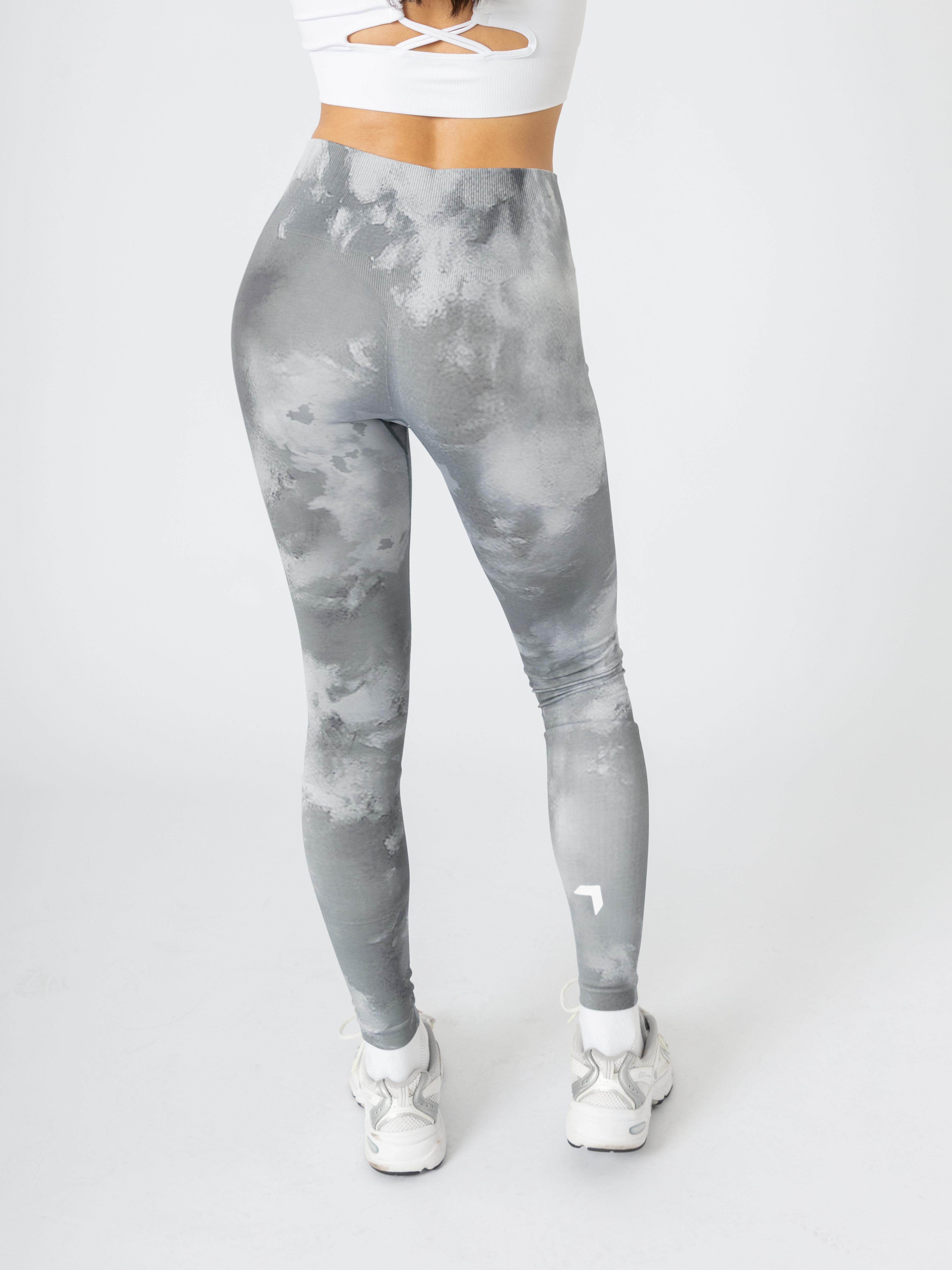 Tie-Dye Seamless Leggings Light Grey