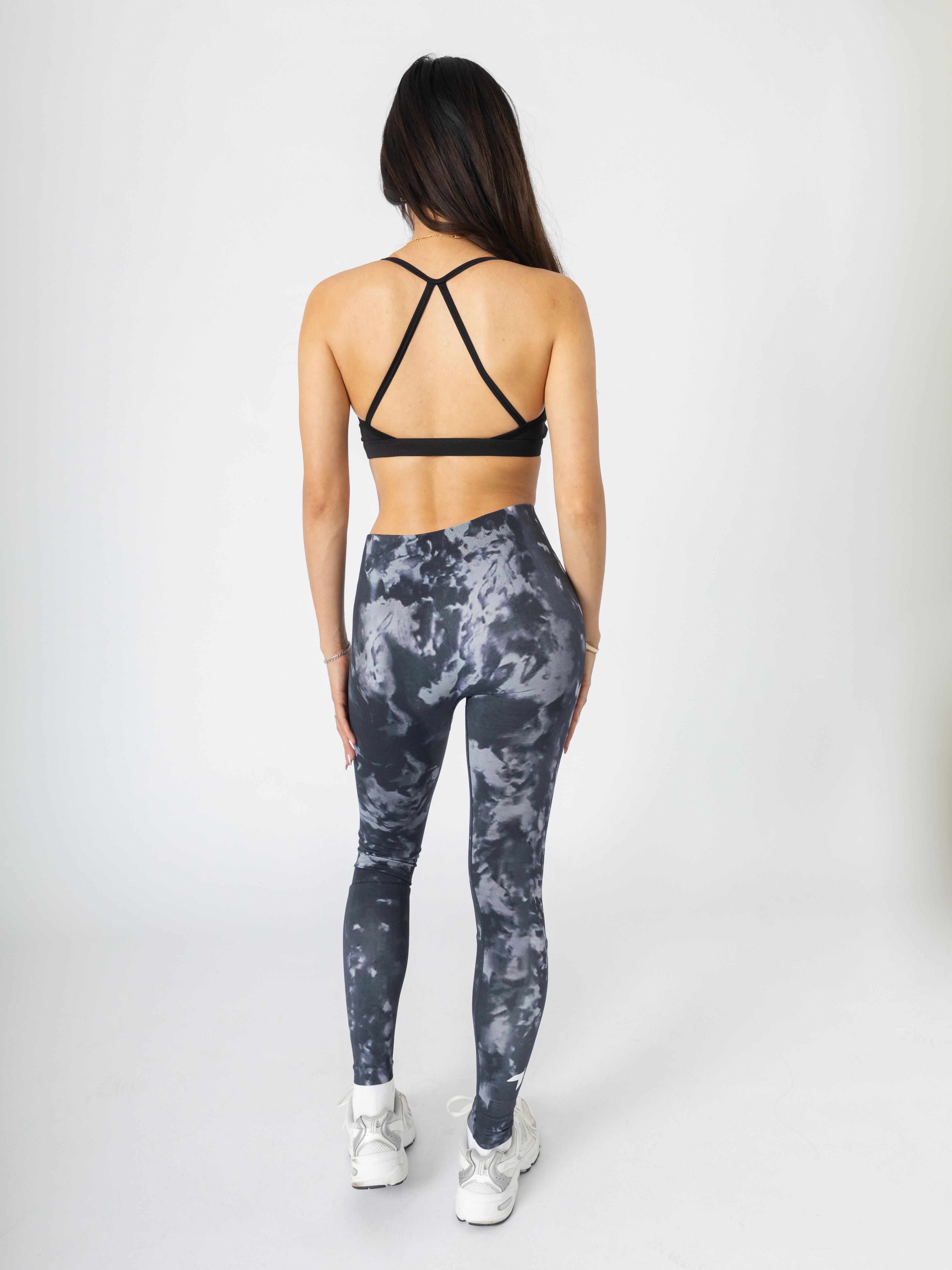 Tie-Dye Seamless Leggings Dark Grey