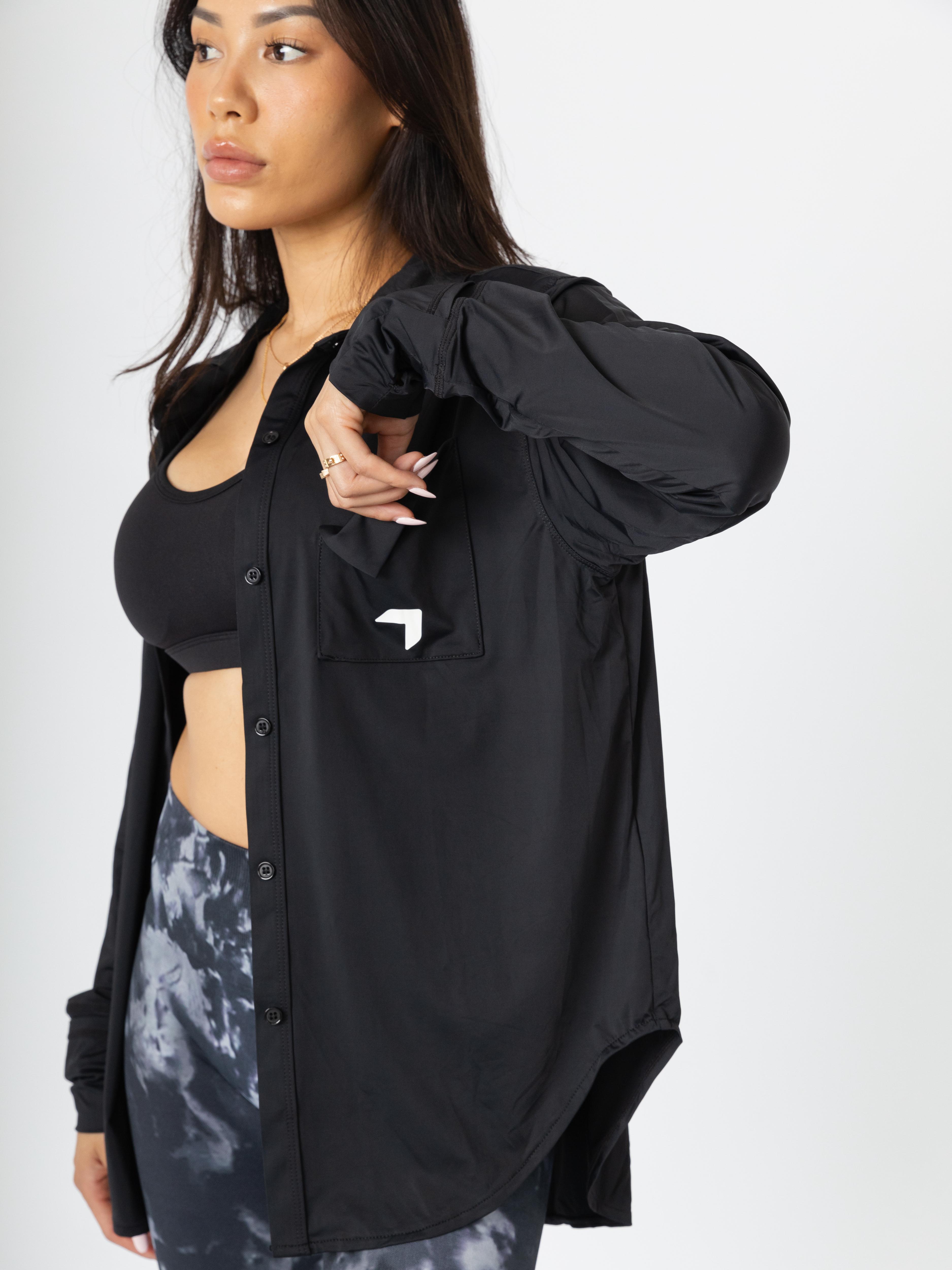 Long Sleeve Button Shirt Black
