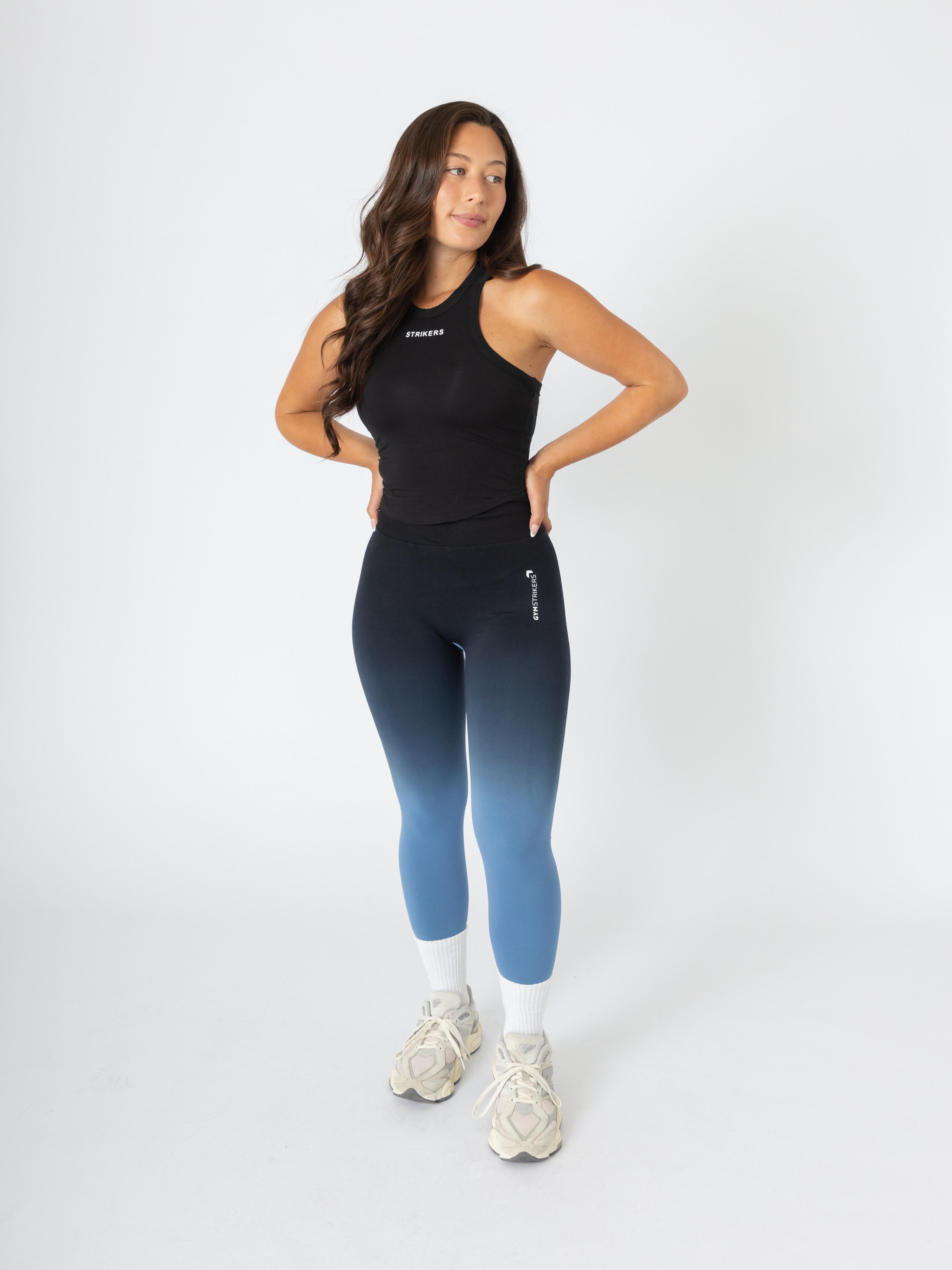 Ombre Skyfall Seamless Leggings Black Blue