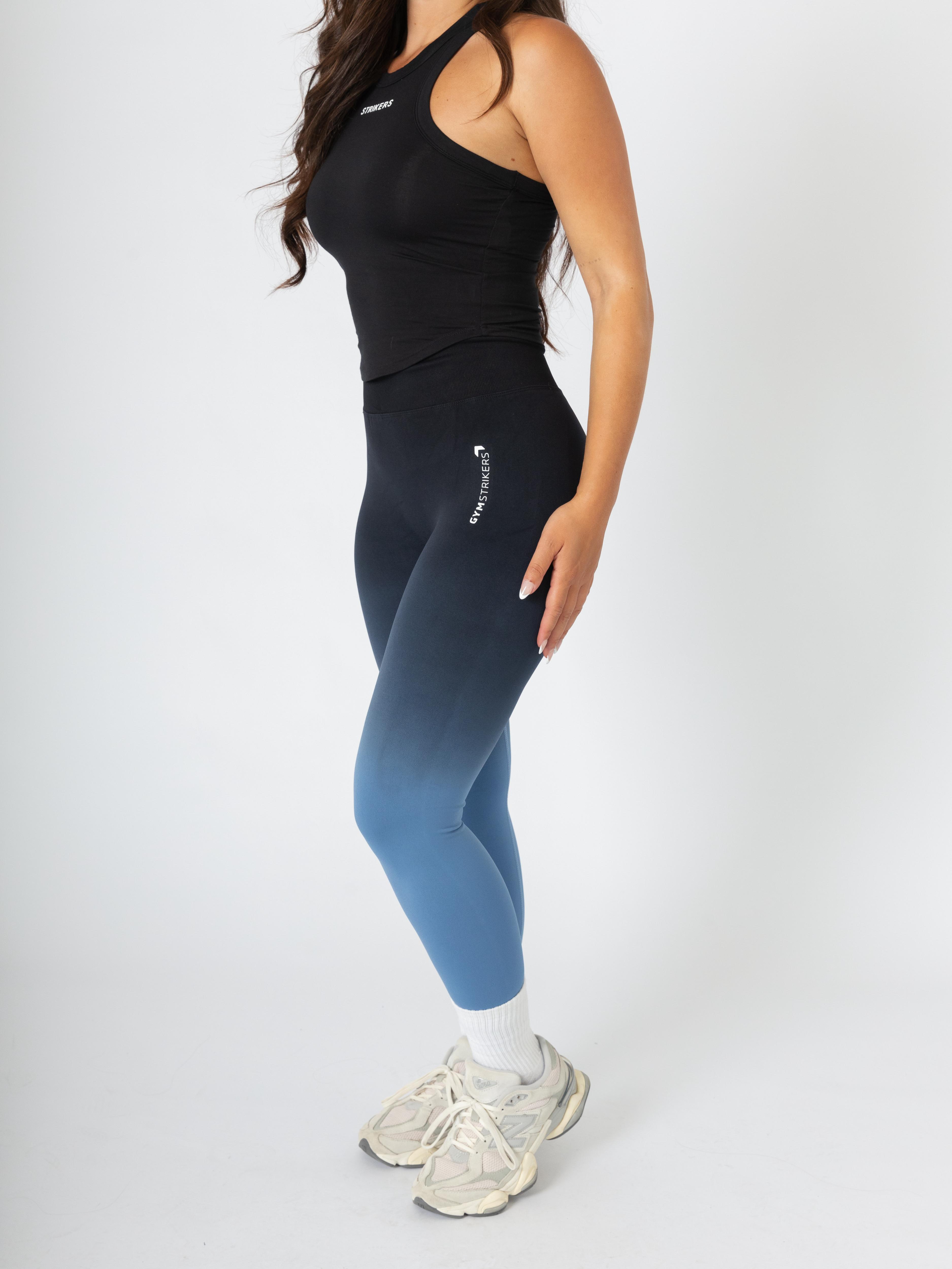 Ombre Skyfall Seamless Leggings Black Blue