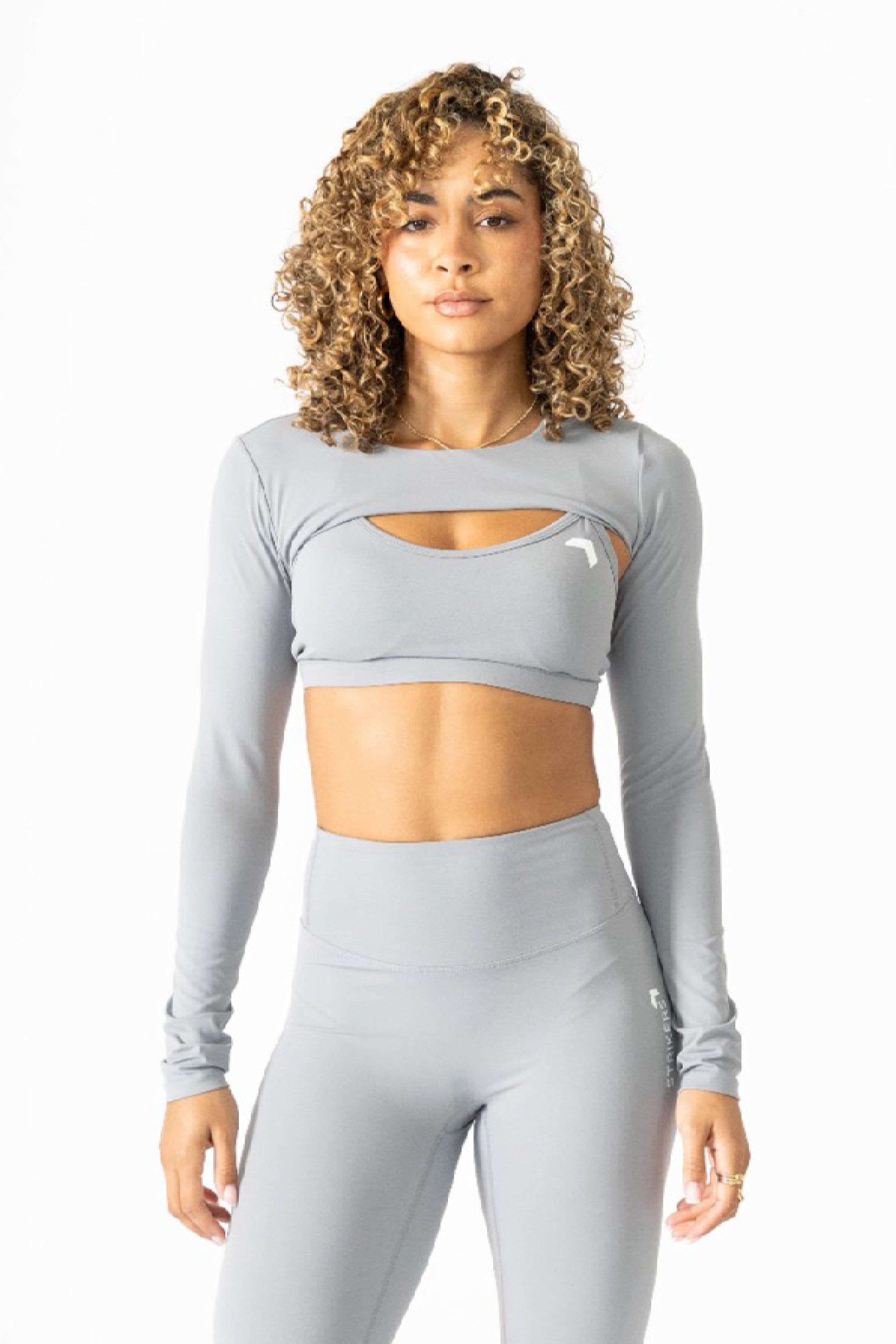 Soft Active Sports Bra + Shrug Grey
