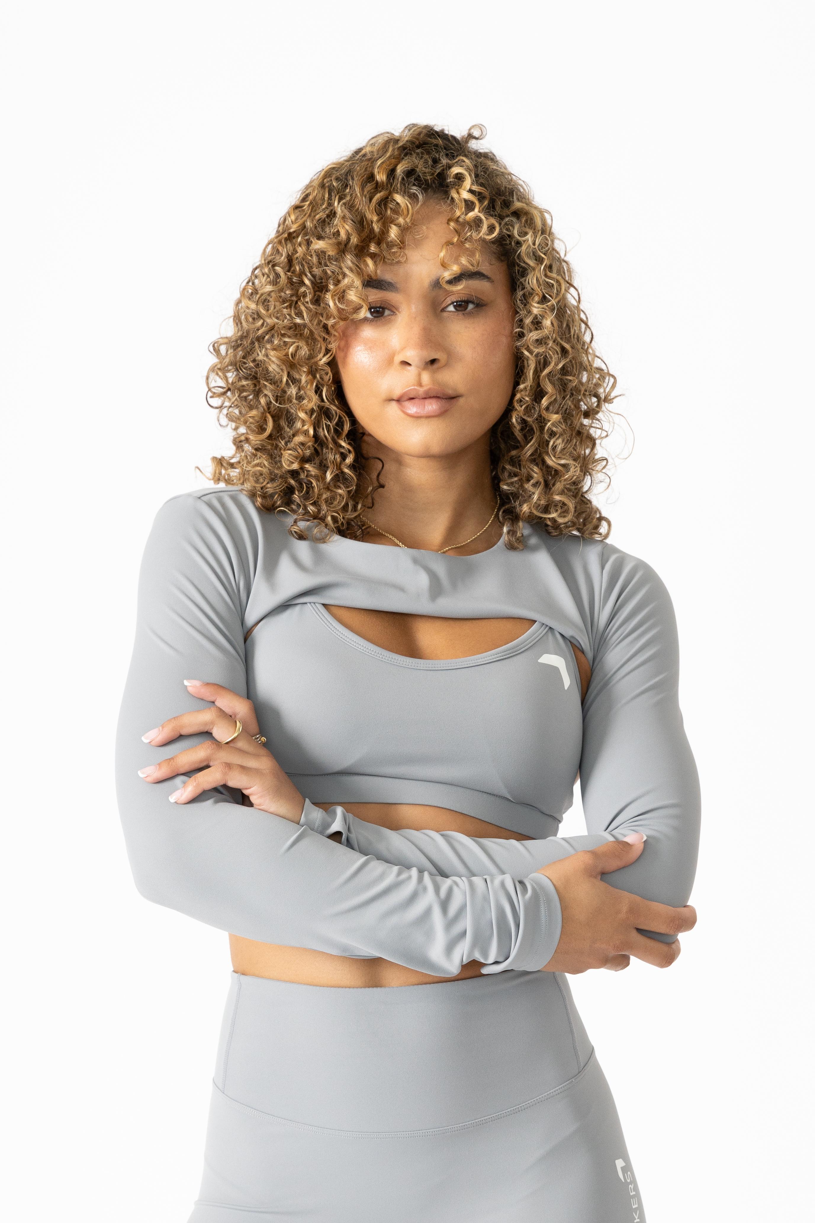 Soft Active Sports Bra + Shrug Grey