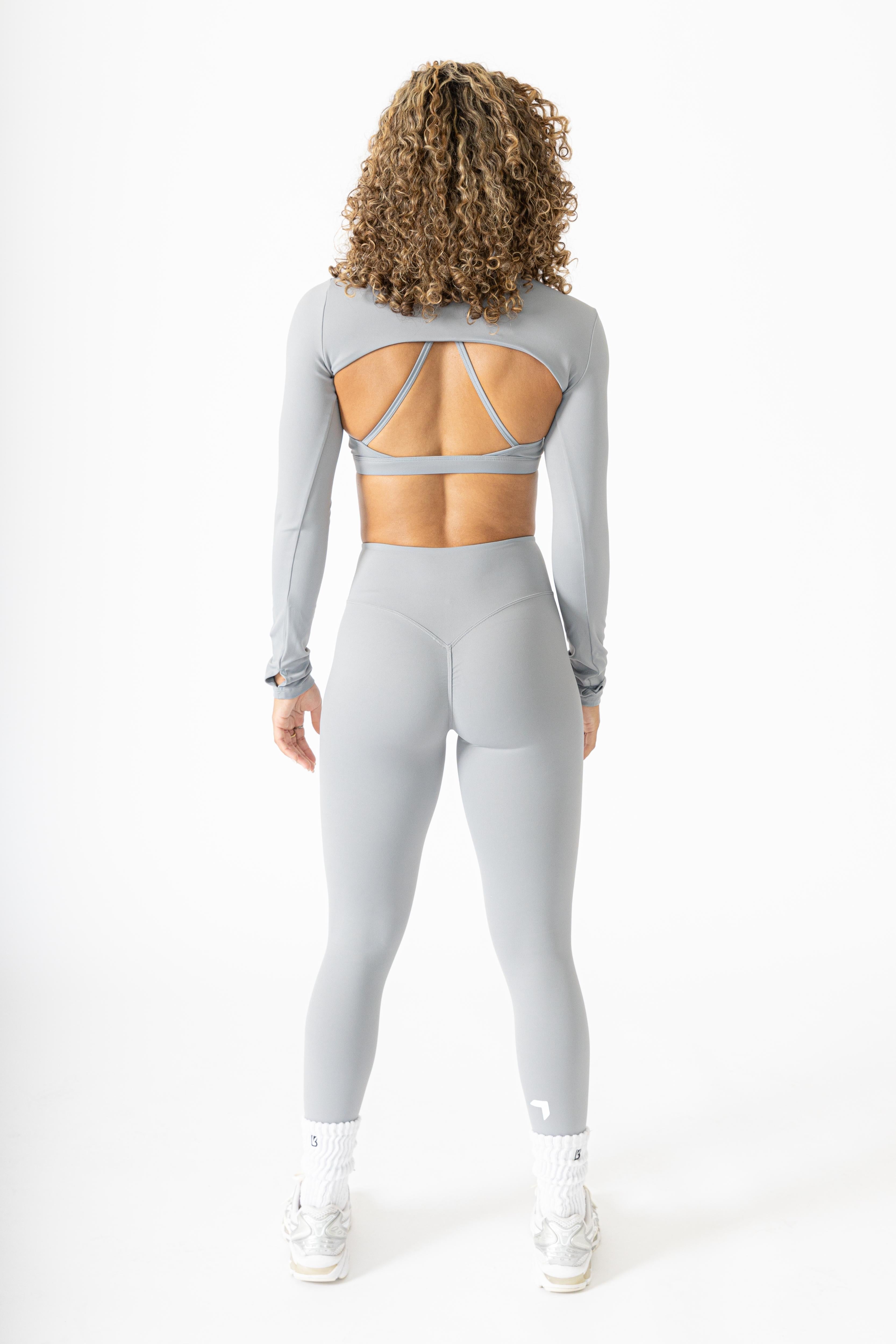 Soft Active Sports Bra + Shrug Grey