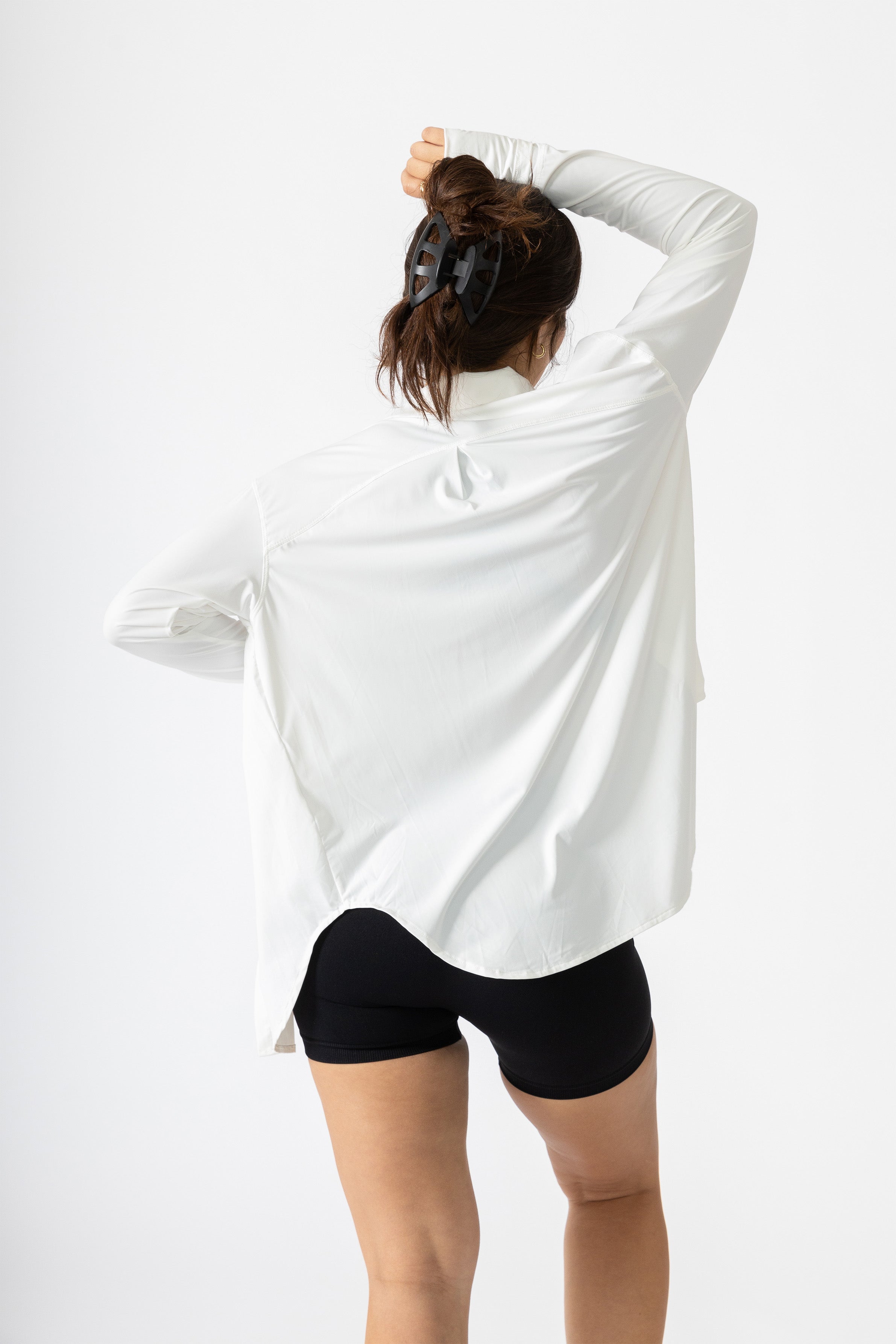 Long Sleeve Button Shirt White