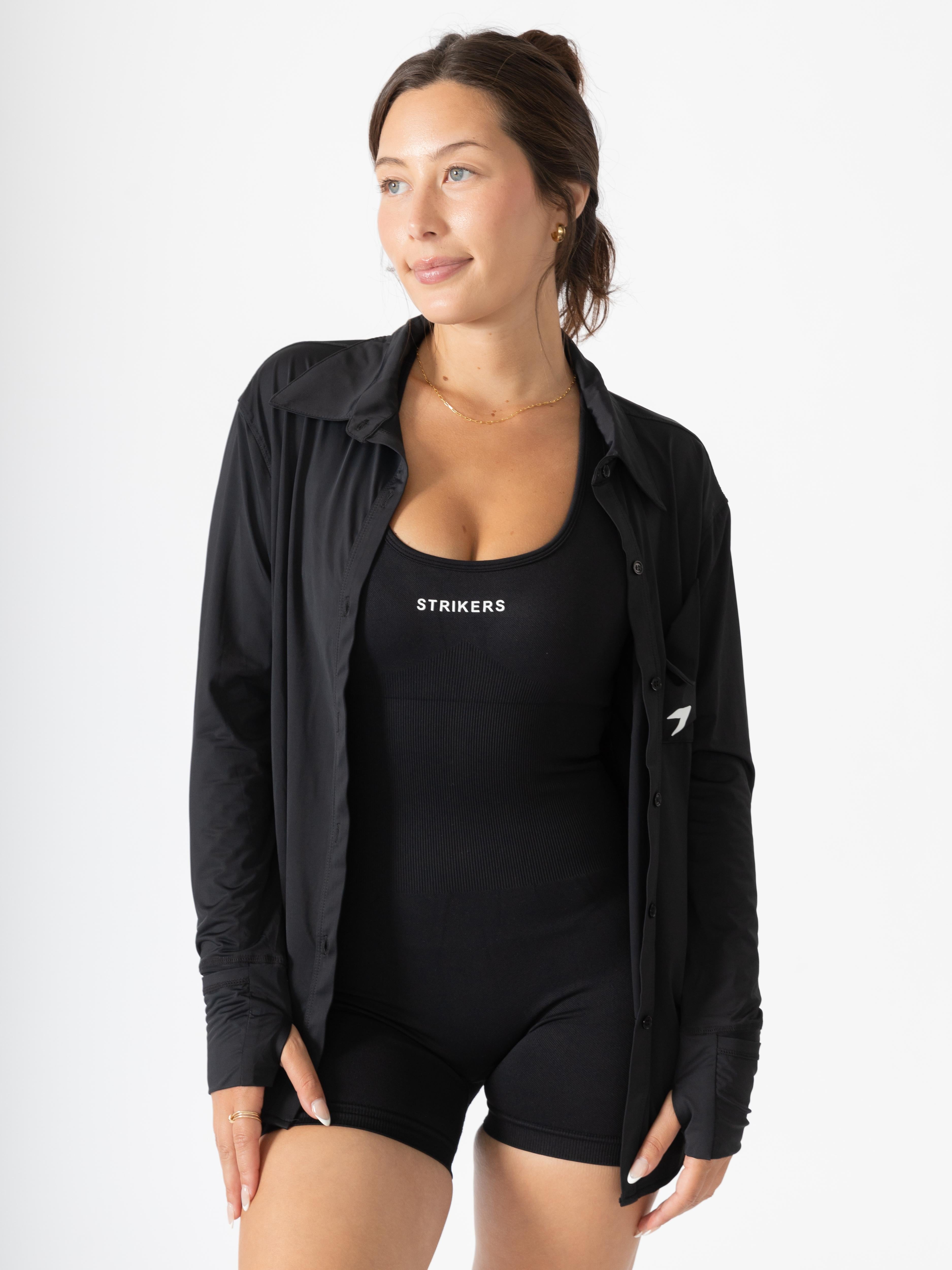 Long Sleeve Button Shirt Black