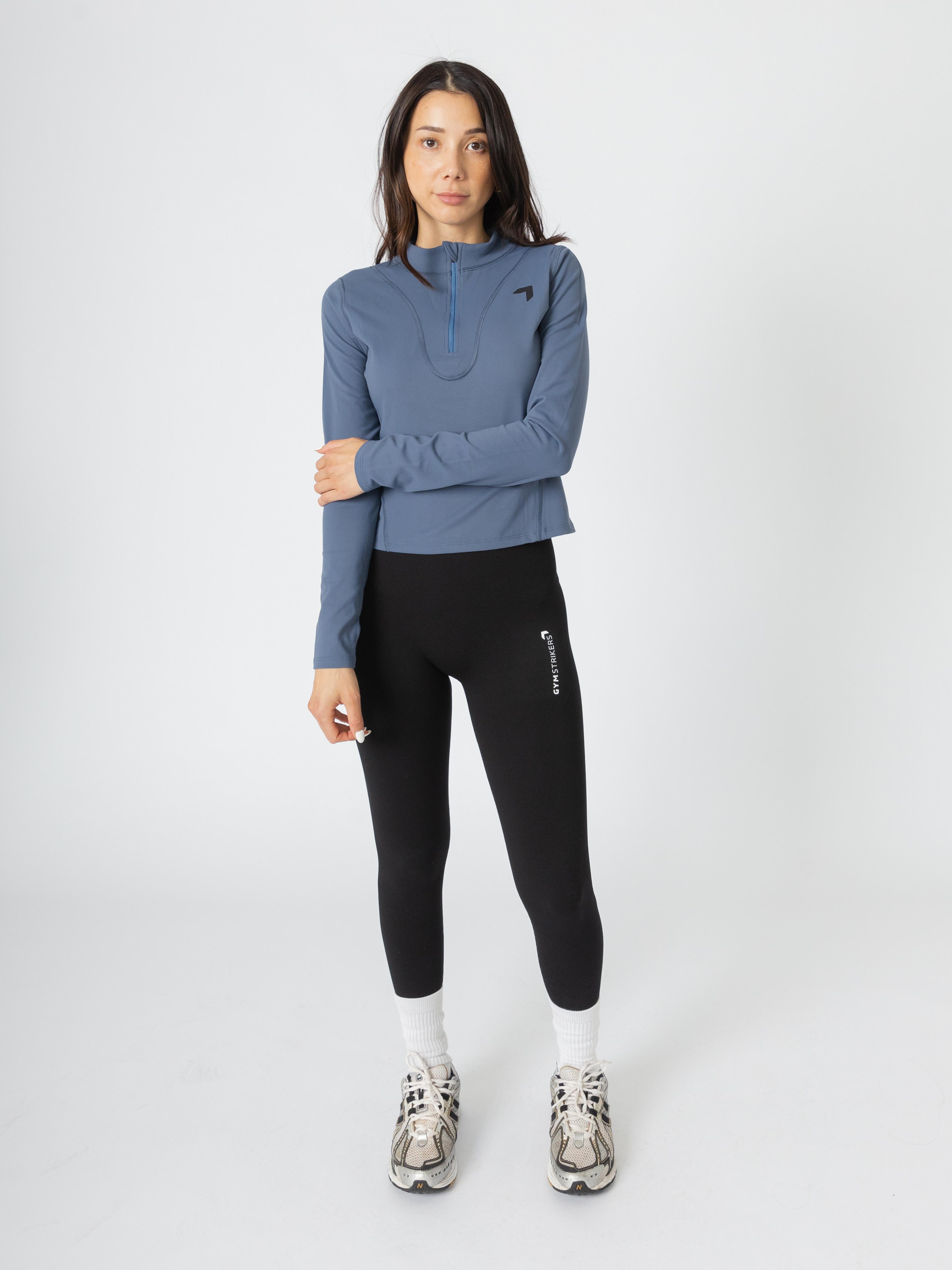 Long Sleeve Henley Shirt Blue Gray