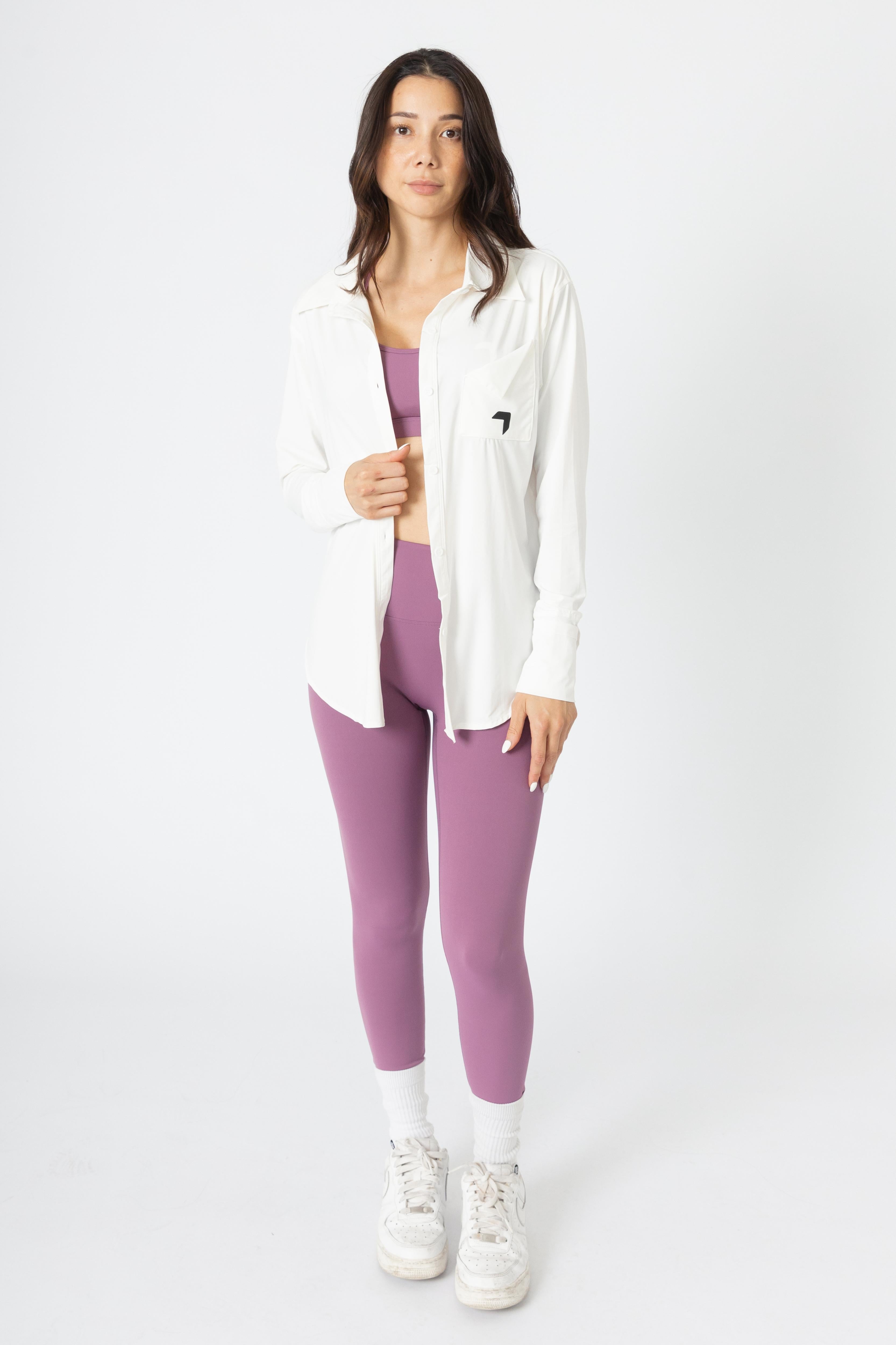 Long Sleeve Button Shirt White