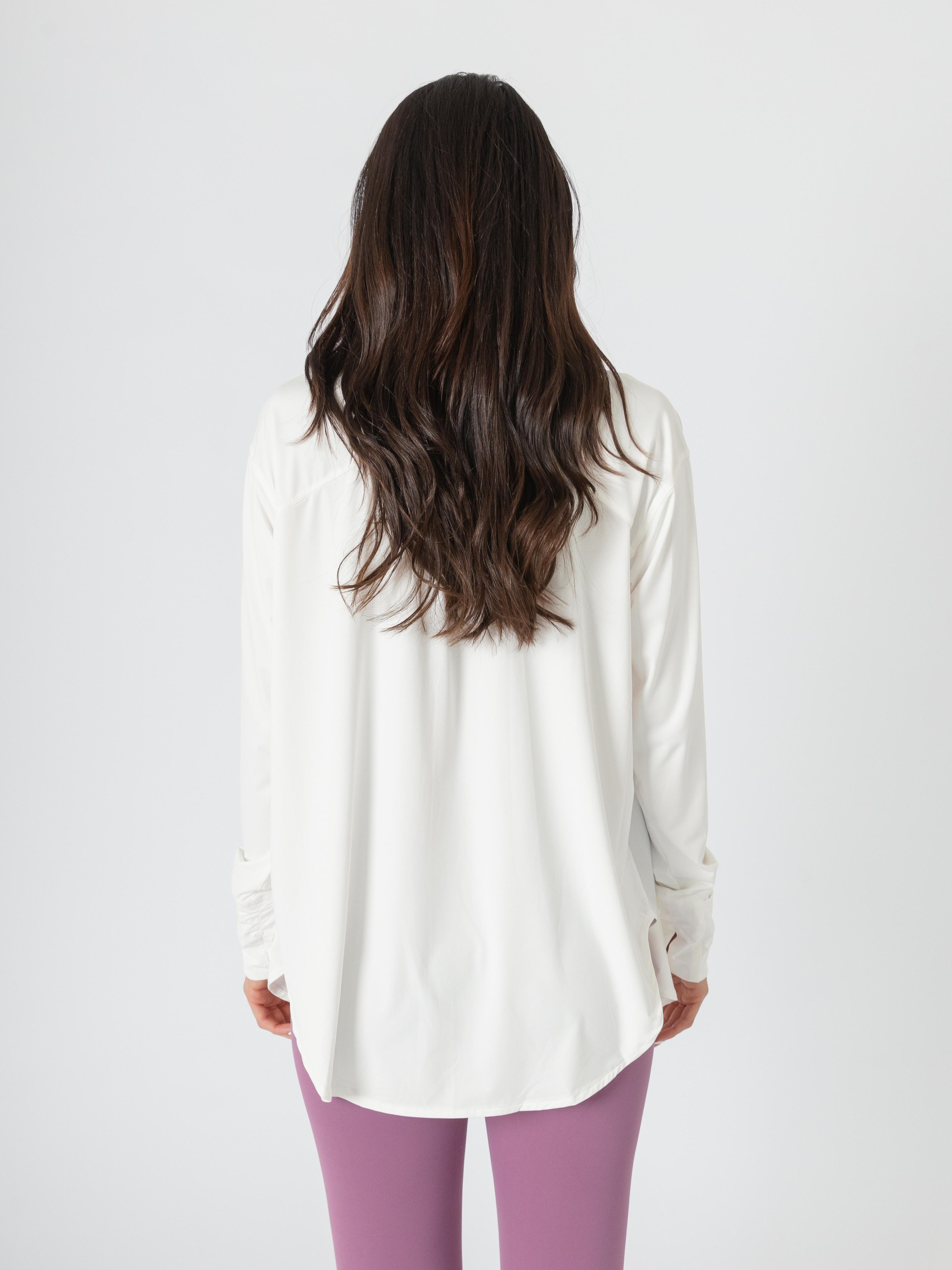 Long Sleeve Button Shirt White